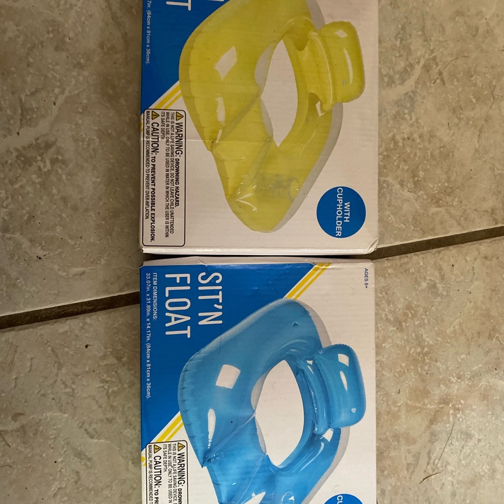 Intex Sit 'N Float Pool Loungers - Yellow and Blue